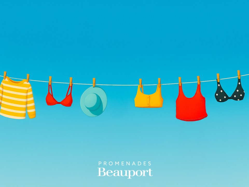 Les essentiels pour la plage aux Promenades Beauport!